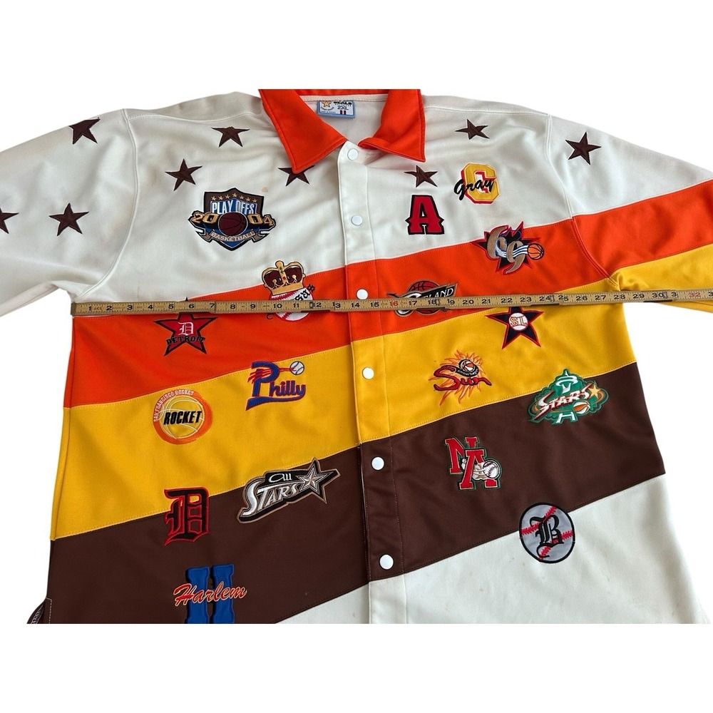 Harlem Stream Street League Shirt Mens 2XL Colorful Embroidered Logo Button - Picture 7 of 16